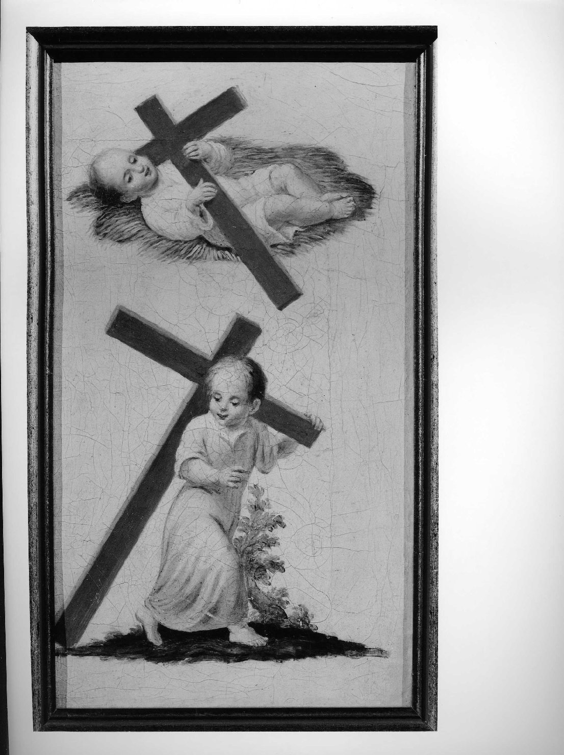 angeli reggenti la croce (dipinto, elemento d'insieme) di Caliari Giovanni (sec. XIX)