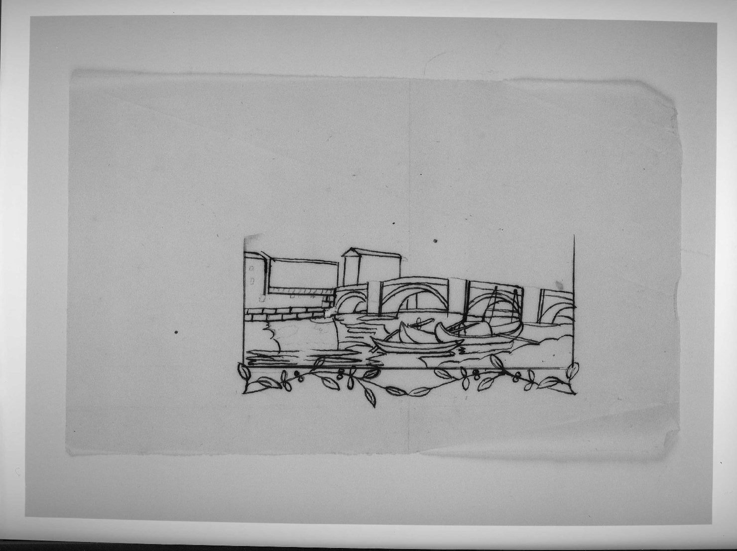 ponte Navi a Verona (disegno preparatorio) - ambito veronese (sec. XIX)