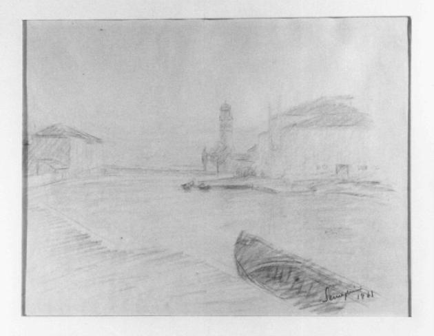 veduta (disegno) - ambito italiano (sec. XX)