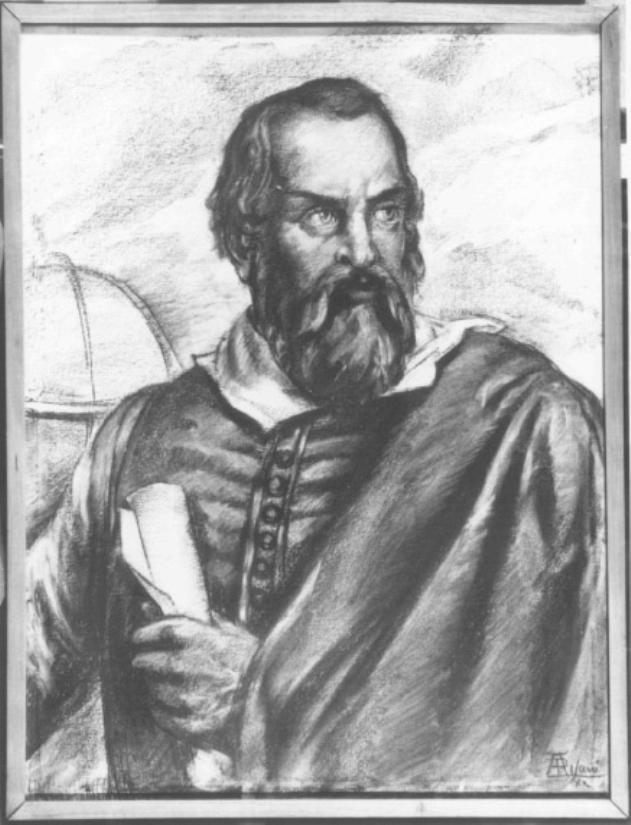 ritratto di Galileo Galilei (disegno) - ambito italiano (sec. XX)