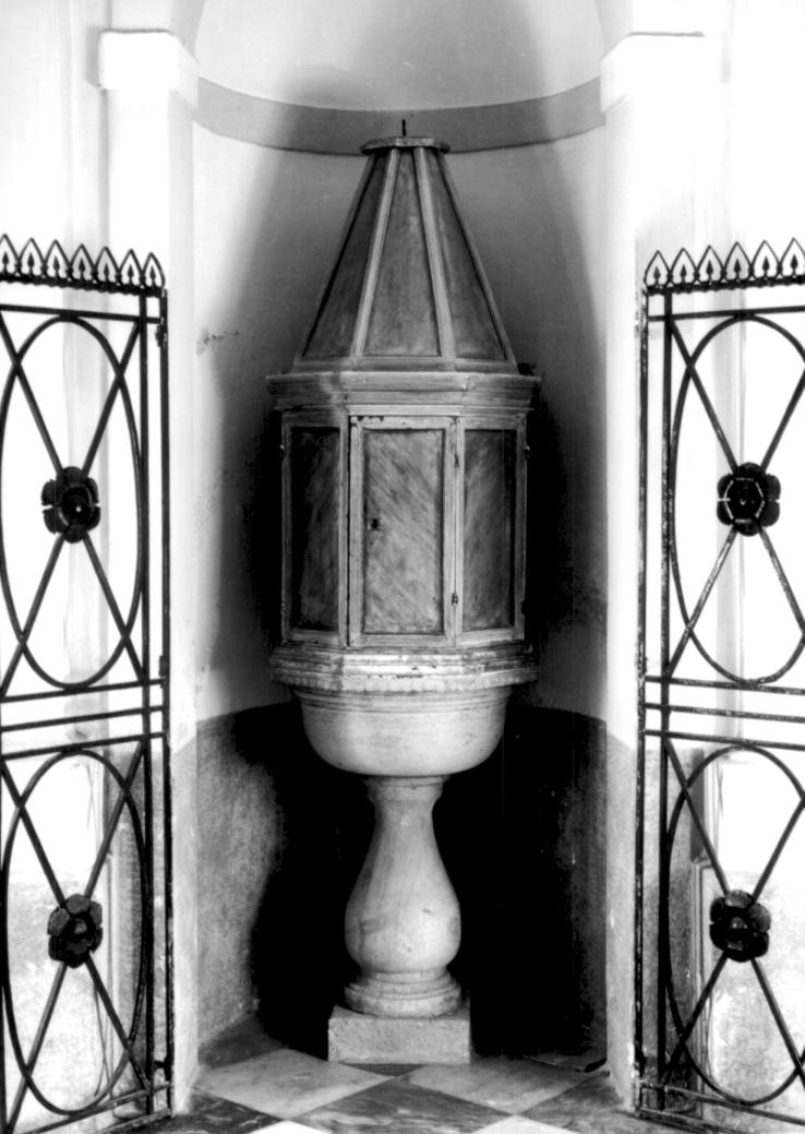 fonte battesimale - a fusto - ambito veneto (fine/inizio secc. XVIII/ XIX)