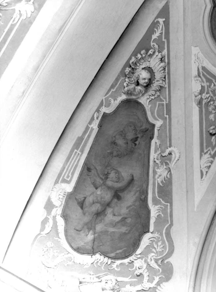 un angelo e due cherubini (dipinto) - ambito veneto (sec. XVIII)
