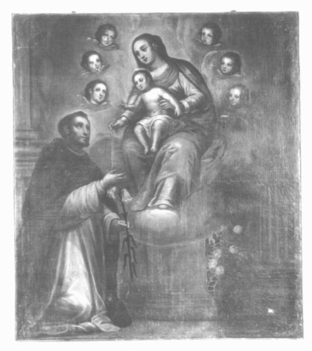 Madonna con Bambino e San Domenico (dipinto) di Maganza Giovanni Battista Il Giovane (attribuito) (prima metà sec. XVII)