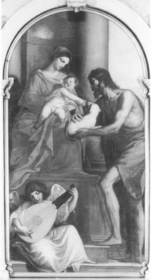 Madonna con Bambino e San Giovanni Battista (dipinto) di Varotari Alessandro detto Padovanino (attribuito) (sec. XVII)