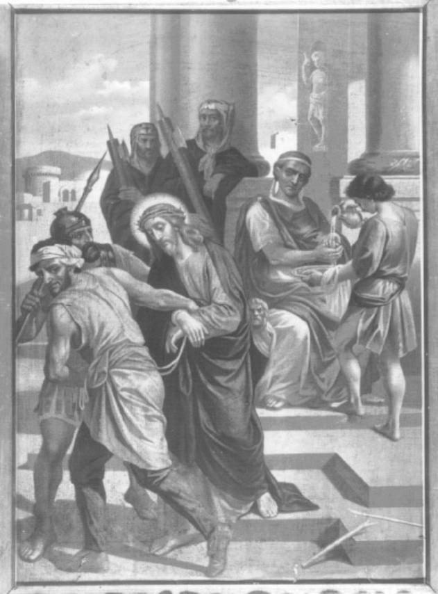 stazione I: Gesù condannato a morte (dipinto) - ambito veneto (seconda metà sec. XIX)