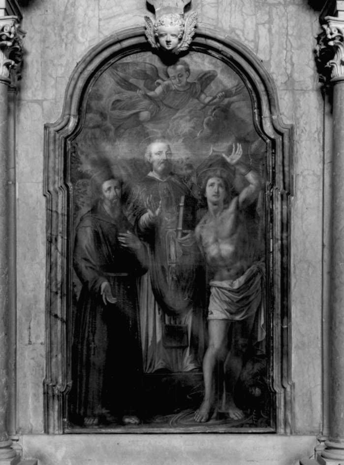San Francesco d' Assisi , San Valentino , San Sebastiano (pala d'altare) - ambito veneto (sec. XVII)
