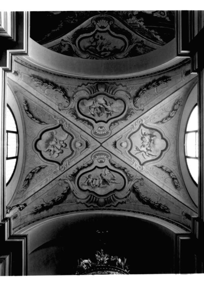 simboli degli Evangelisti con angeli (dipinto) - ambito veneto (sec. XVIII)