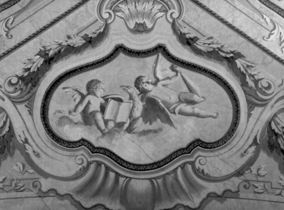 angeli con il simbolo di San Giovavvi Evangelista (dipinto) - ambito veneto (sec. XVIII)
