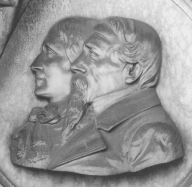 ritratto dei coniugi Pietro Anselmi ed Eleonora Zambaldi (rilievo) di Novelli Pietro (sec. XIX)