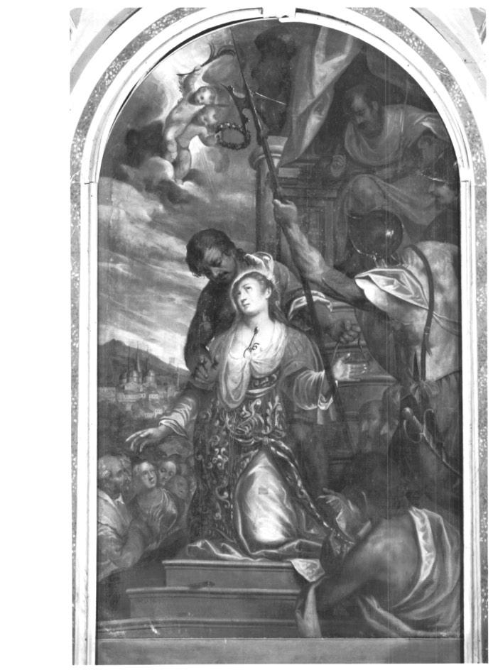 martirio di Santa Giustina da Padova (pala d'altare) di Caliari Paolo Detto Paolo Veronese (bottega) (seconda metà sec. XVI)