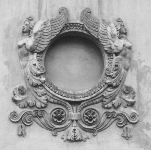 motivi decorativi fitomorfi con figure alate (decorazione plastica) di Jappelli Giuseppe - ambito veneto (sec. XIX)