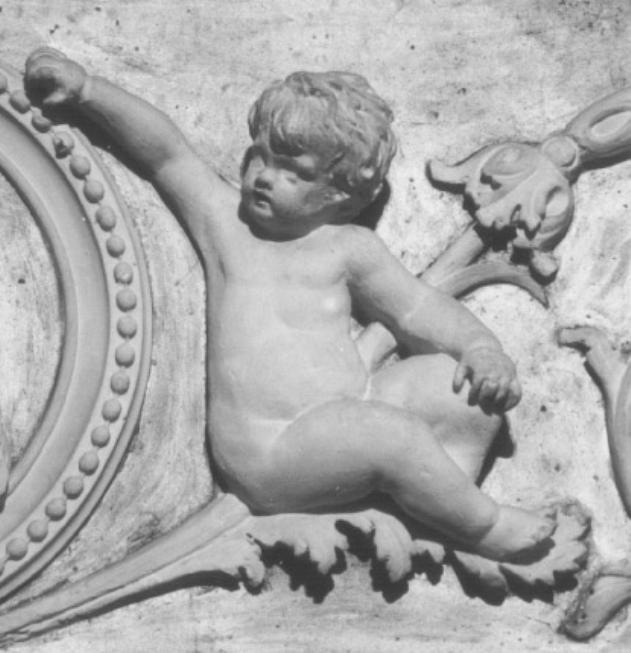 putto (rilievo) di Sfondrini Achille, Sanavio Natale (sec. XIX)