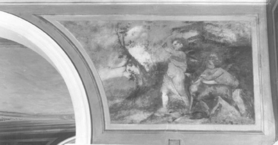 scena campestre con putti alati (dipinto) di Casa Giacomo (sec. XIX)