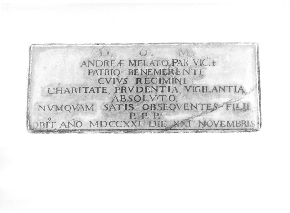 lapide commemorativa - ambito veneto (sec. XVIII)