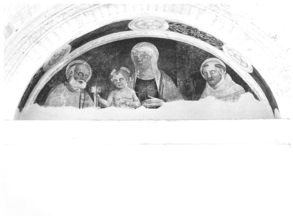 Madonna con Bambino tra San Pietro e San Francesco d' Assisi (dipinto) - ambito veneto (sec. XV)