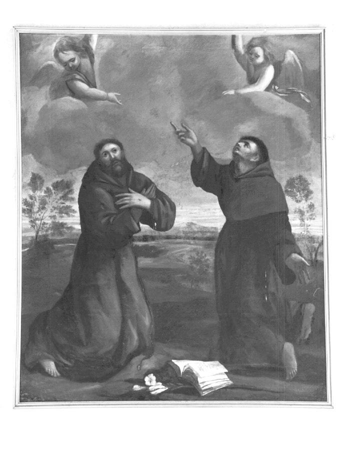 San Francesco d'Assisi, Sant'antonio da Padova e angeli (dipinto) - ambito veneto (sec. XVI)