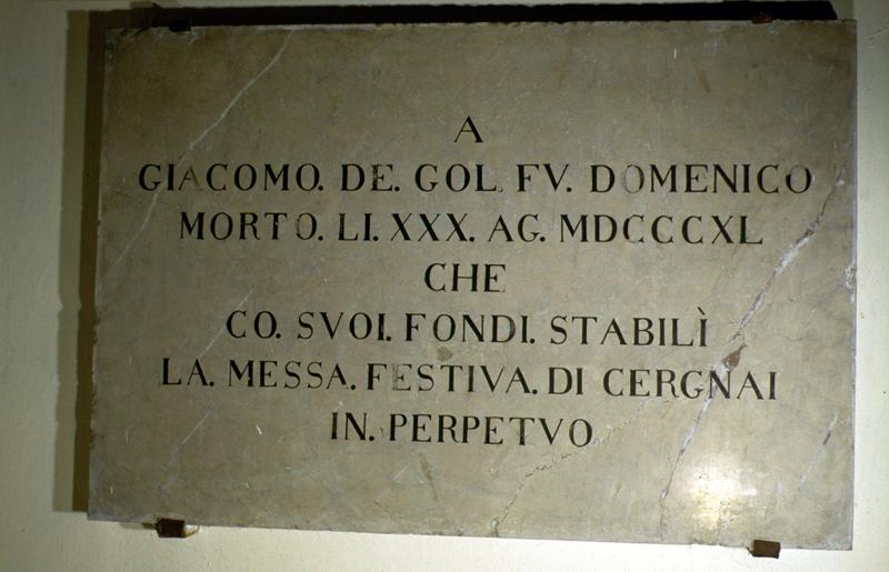 lapide commemorativa - bottega bellunese (sec. XIX)