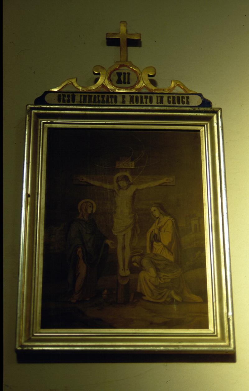 stazione XII: Gesù innalzato e morto in croce (dipinto, elemento d'insieme) - bottega veneta (fine sec. XIX)