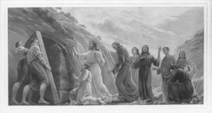 Rinvenimento del sepolcro della Madonna (dipinto) di Travaglia Silvio, Soranzo Antonio (sec. XX)