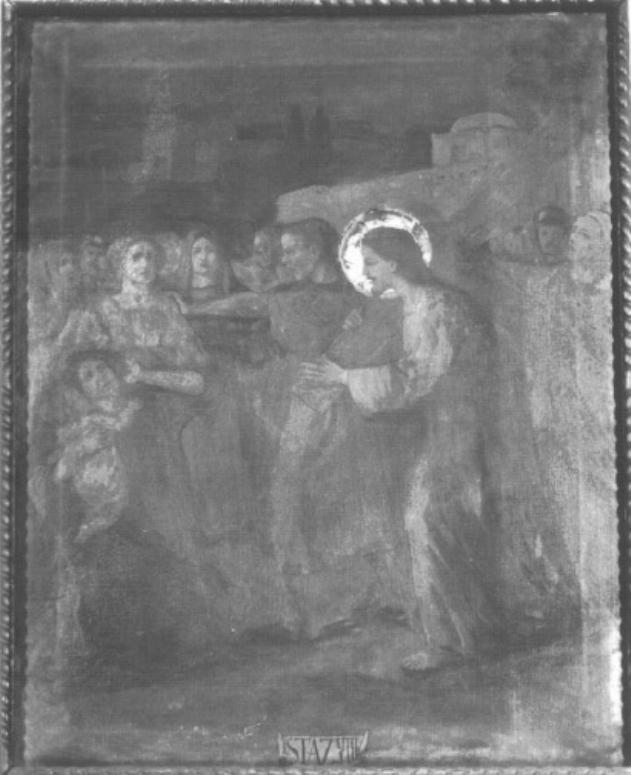 stazione VIII: Gesù consola le donne di Gerusalemme (dipinto) di Taddio L, Zanette P - ambito italiano (prima metà sec. XX)