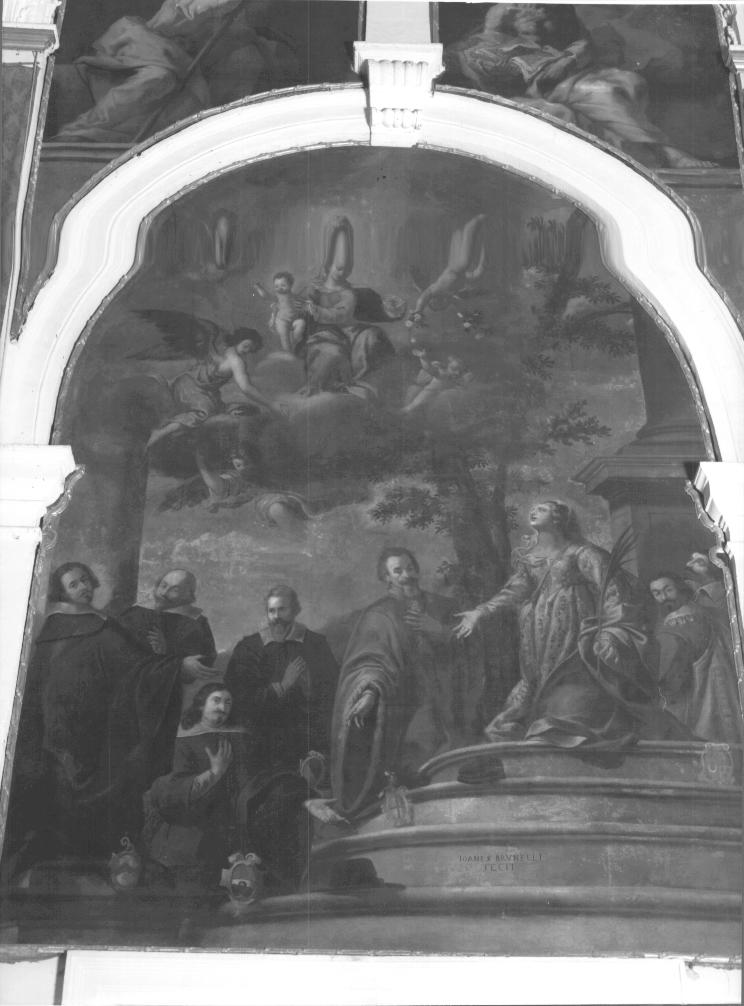 Santa Tecla intercede presso la Madonna per i deputati della magnifica comunità di Este (dipinto) - ambito veronese (sec. XIX)