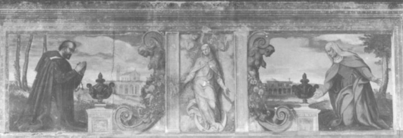 Ritratti di Boldo Bonafari e Sibille de Cetto/ Immacolata (dipinto) di Varotari Dario (sec. XVI)