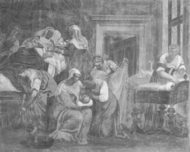 natività di Maria Vergine (dipinto) di Varotari Dario (sec. XVI)