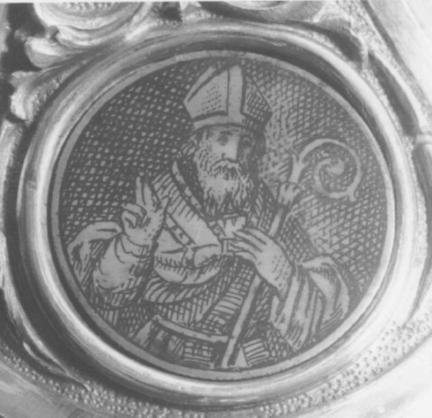 santo Vescovo (decorazione) di Sommi Napoleone (bottega), Sommi Antonio (bottega) (sec. XIX)