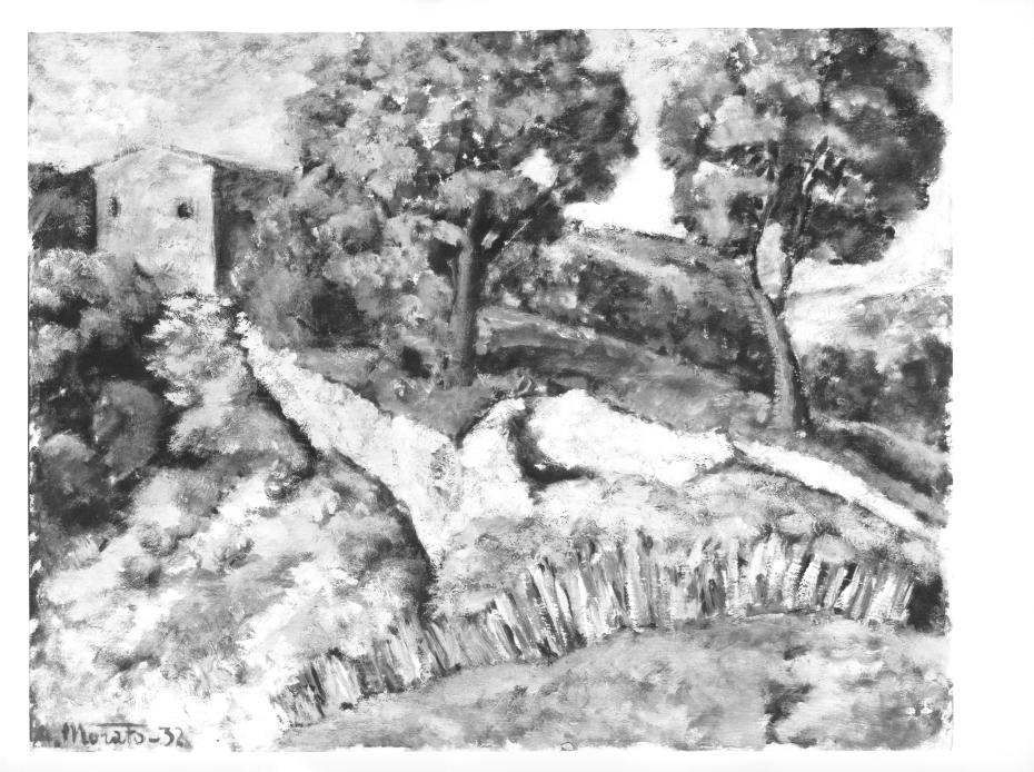 paesaggio collinare (dipinto) - ambito veneto (sec. XX)