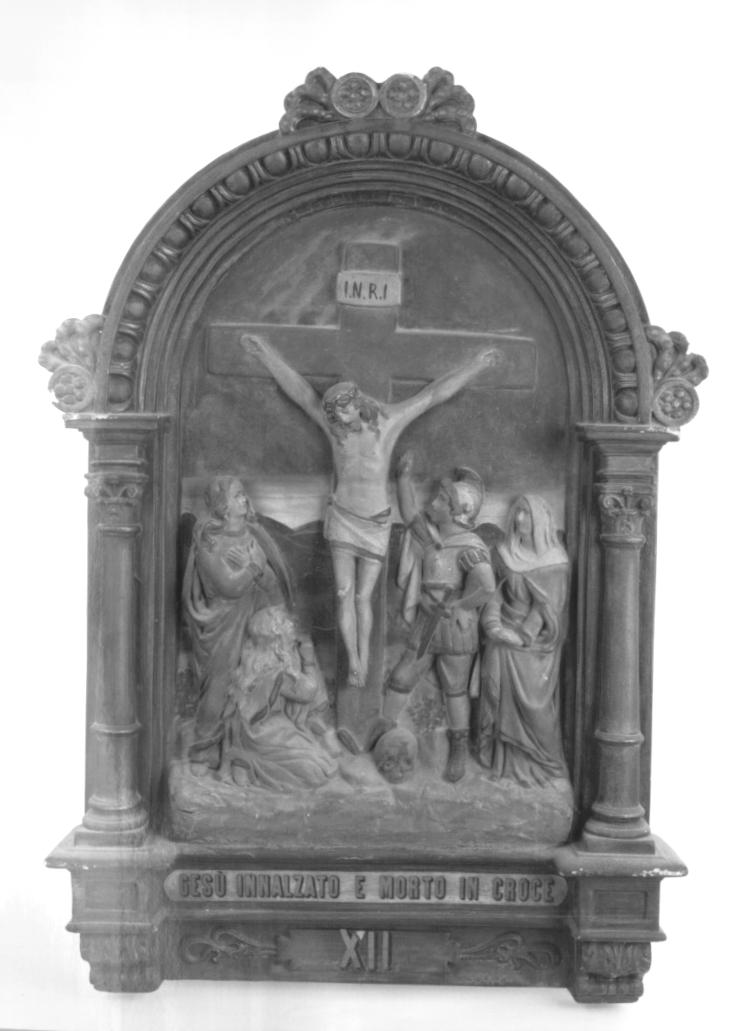 stazione XII: Gesù innalzato e morto in croce (Via Crucis) - ambito veneto (fine/inizio secc. XIX/ XX)
