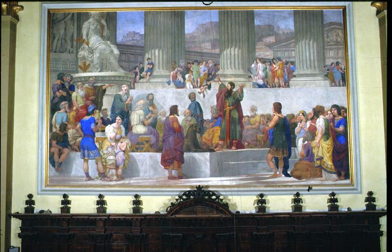 predica di San Paolo (dipinto) di Demin Giovanni - ambito veneto (sec. XIX)