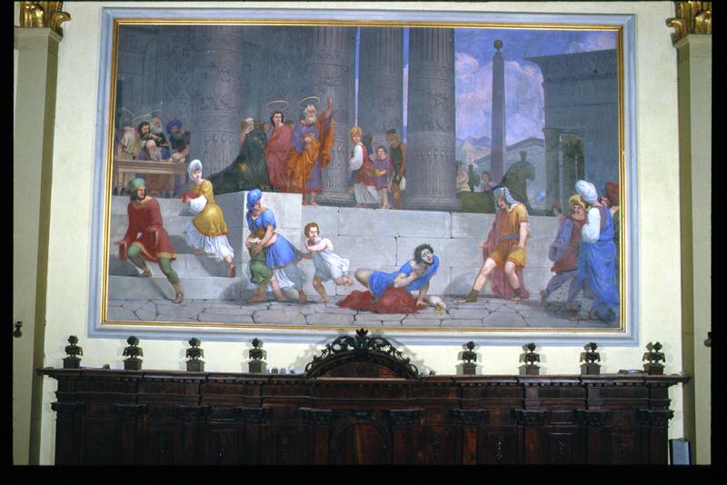 morte di Anania (dipinto) di Demin Giovanni - ambito veneto (sec. XIX)