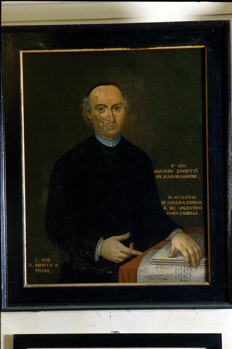 ritratto del Pievano Giovanni Antonio Zanetti (dipinto) - bottega bellunese (sec. XIX)