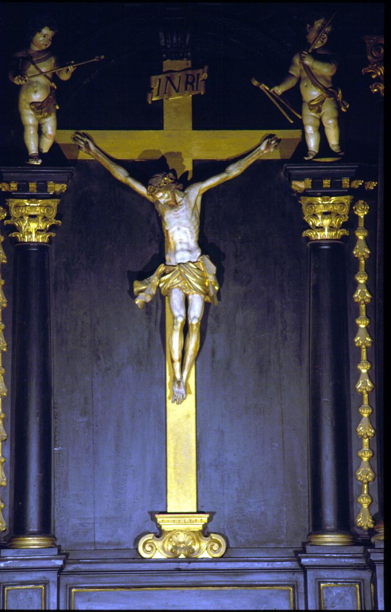 crocifisso, elemento d'insieme - manifattura cadorina (sec. XVIII)