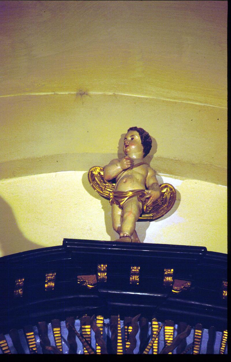 angelo adorante (scultura, elemento d'insieme) - manifattura cadorina (sec. XIX)