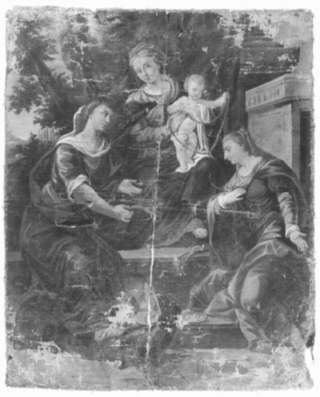 Madonna del rosario con Santa Margherita e Santa Lucia / Santa Martire (stendardo) di D'Antona Giovanni (attribuito) (sec. XVIII)