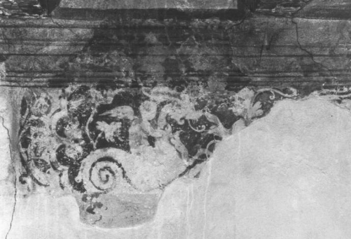 motivi decorativi a grottesche (dipinto, frammento) - ambito feltrino (sec. XVI)