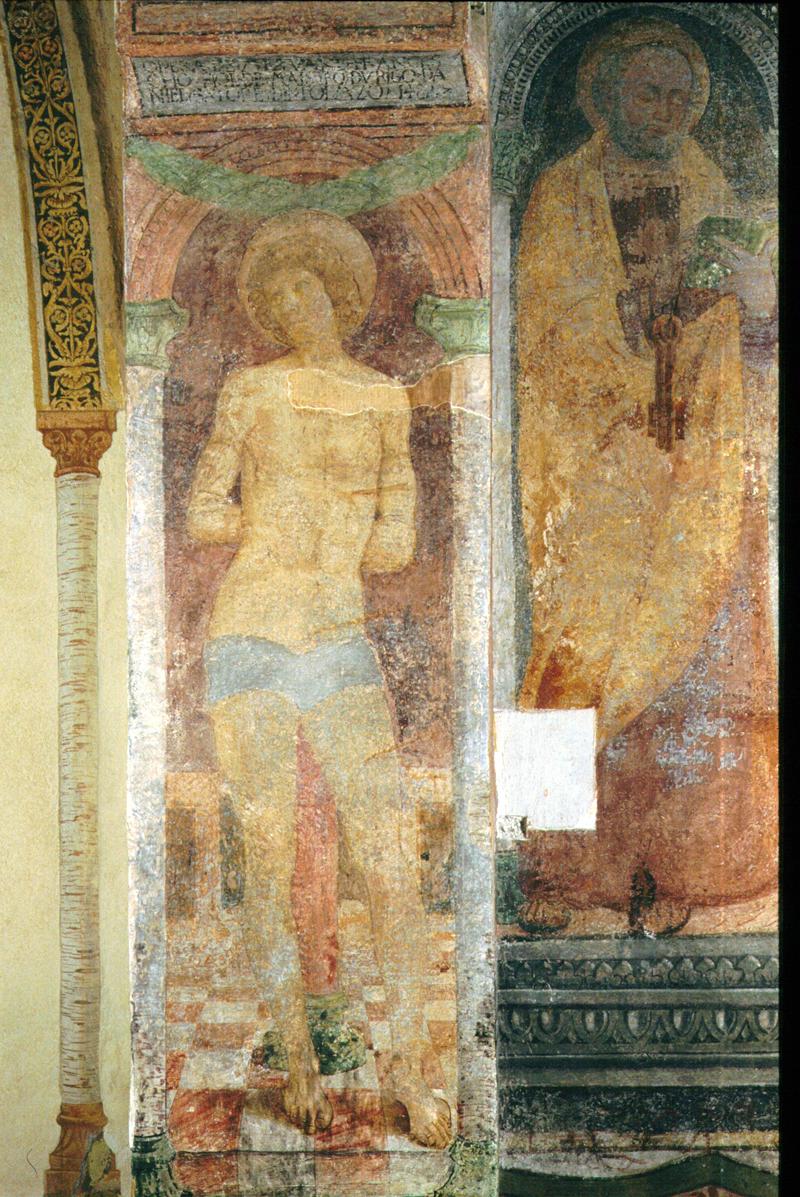 San Sebastiano (dipinto, elemento d'insieme) di Gianfrancesco Da Tolmezzo - ambito veneto (sec. XV)