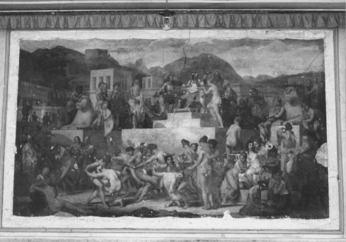 Lotta delle spartane (dipinto) di Demin Giovanni (sec. XIX)