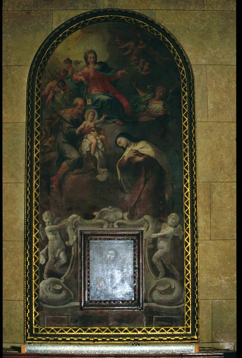 Madonna del Carmelo, San Giuseppe con il Bambino e Santa Teresa (dipinto) di Zompini Gaetano - ambito veneto (sec. XVIII)
