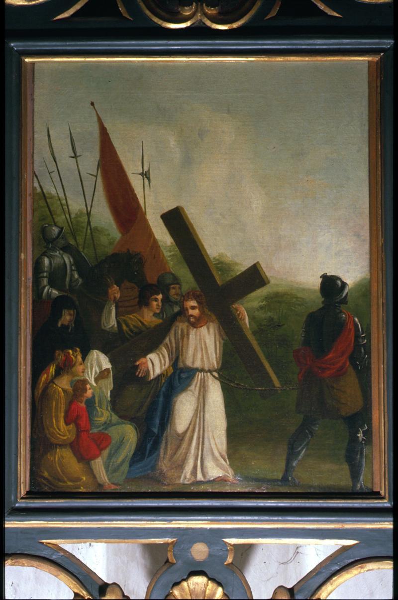 stazione VIII: Gesù consola le donne di Gerusalemme (dipinto) di Caffi Ippolito - ambito veneto (sec. XIX)
