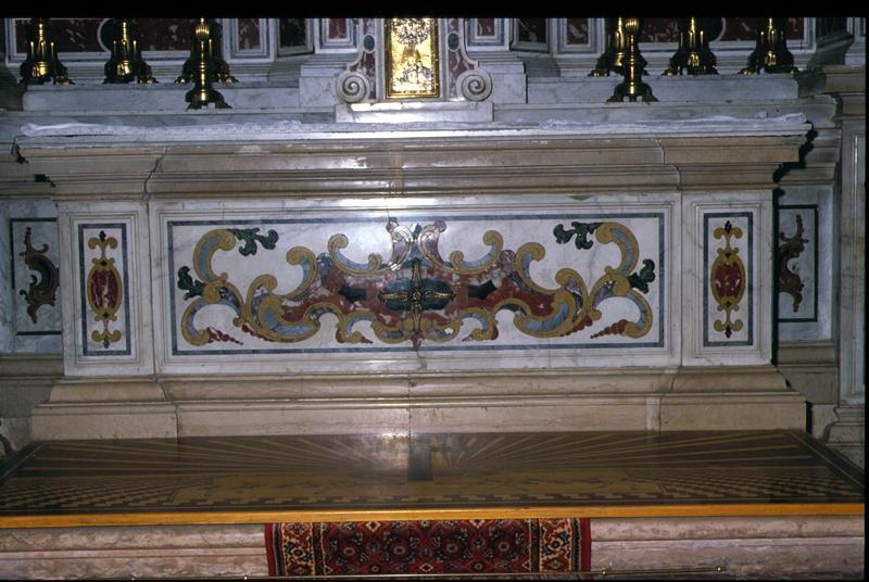 mensa d'altare, elemento d'insieme - manifattura veneta (fine/inizio secc. XVII/ XVIII)