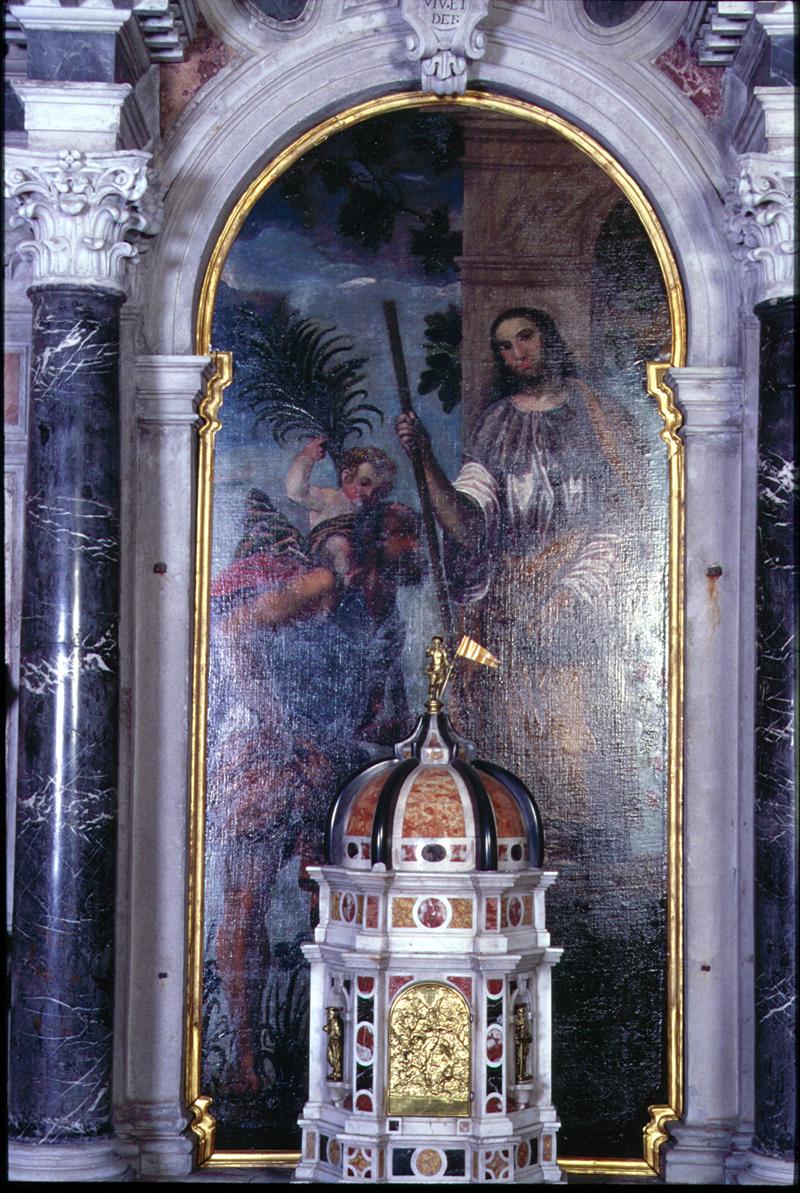 San Giacomo e San Cristoforo (dipinto) di Bordon Giovanni - ambito veneto (fine/inizio secc. XVI/ XVII)