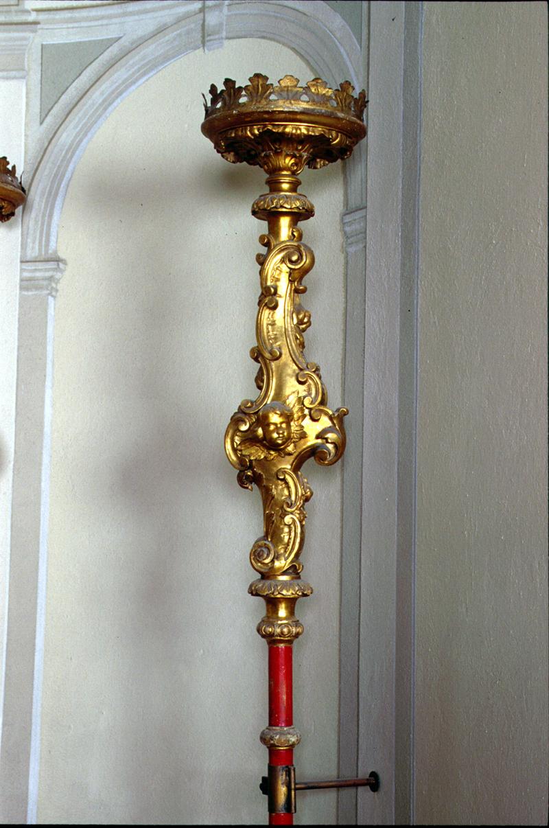 candelabro portatile, serie - manifattura veneta (fine/inizio secc. XVIII/ XIX)