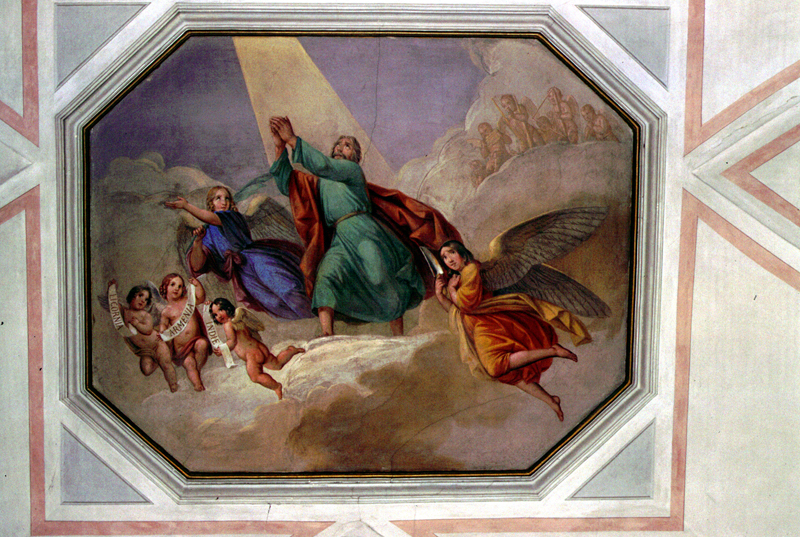 Trinità, San Bartolomeo, San Giorgio in Gloria e Santa Lucia (dipinto, serie) di Santi Sebastiano - ambito veneto (sec. XIX)