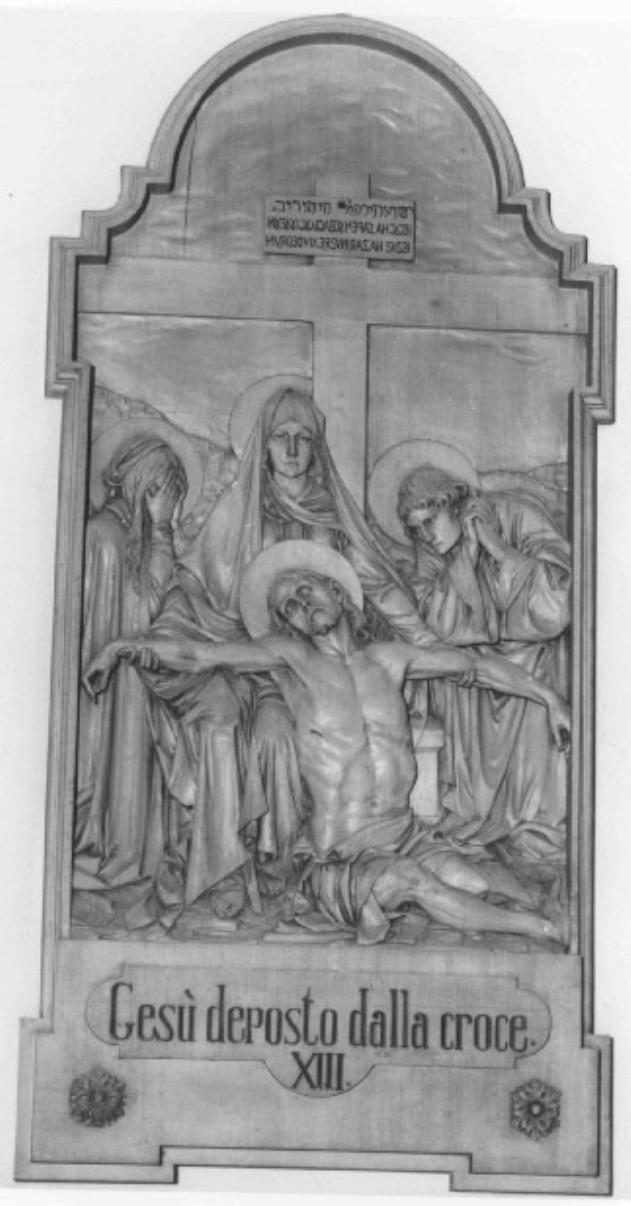 deposizione di Cristo dalla croce (rilievo) di Obletter Giulio (bottega) - produzione della val Gardena (inizio sec. XX)
