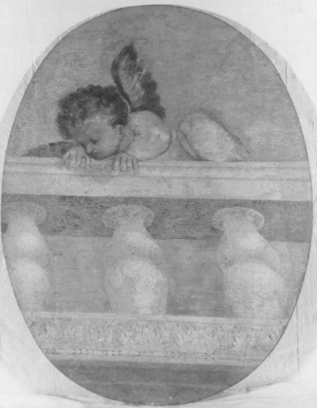 putto su balaustra (dipinto) di Caliari Paolo Detto Paolo Veronese (sec. XVI)