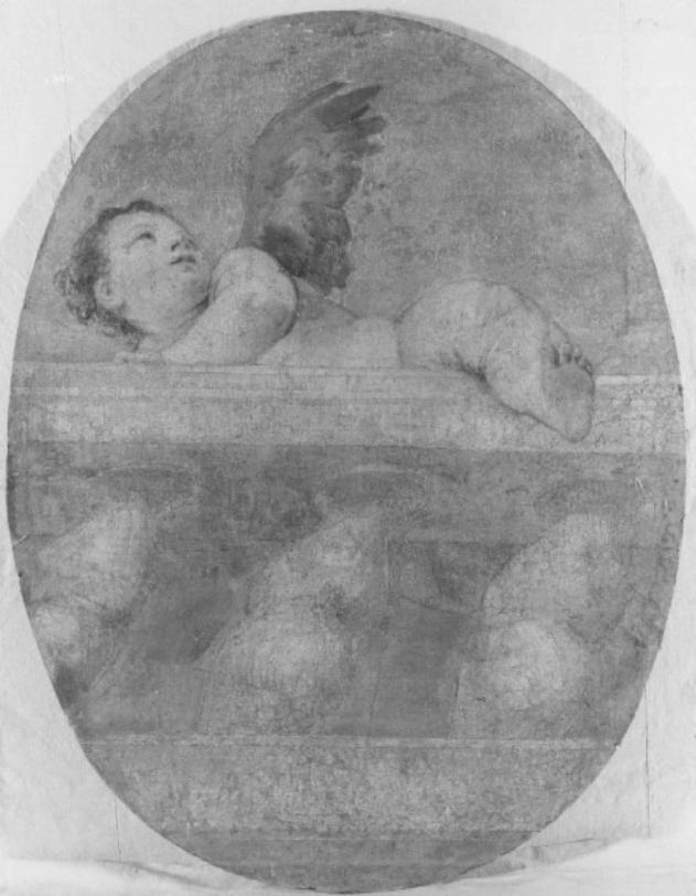 putto su balaustrata (dipinto) di Caliari Paolo Detto Paolo Veronese (sec. XVI)