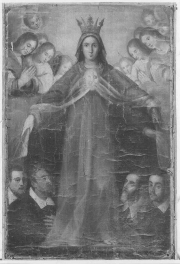 Maria nella gloria degli angeli (dipinto) di Damini Pietro (sec. XVII)