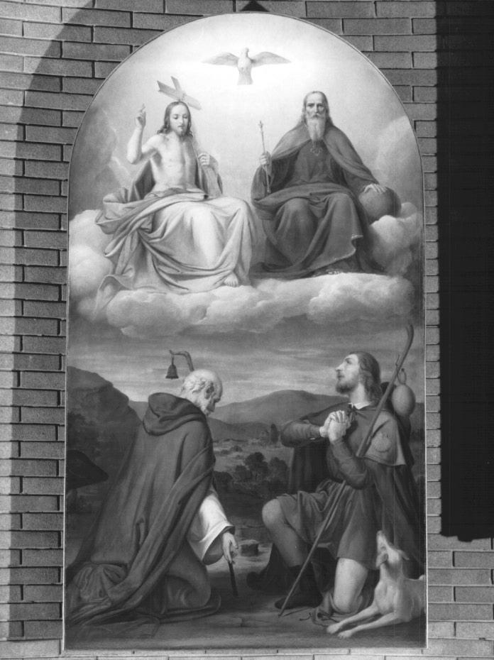 Sant'Antonio Abate e San Rocco con la Santissima Trinità (dipinto) - ambito veneto (sec. XIX)